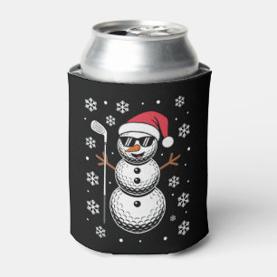Weihnachts-Golfball-Schneemann-Santa-Sonnenbrille  Dosenkühler