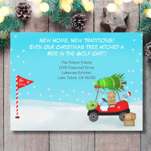 Weihnachts-Golfwagen mit Umzugskartons Golf Ankündigung