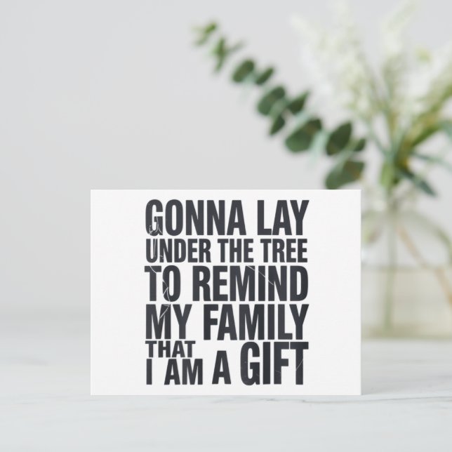 Weihnachts-Gonna lief unter der Familie Tree Xmas Feiertagspostkarte (Stehend Vorderseite)