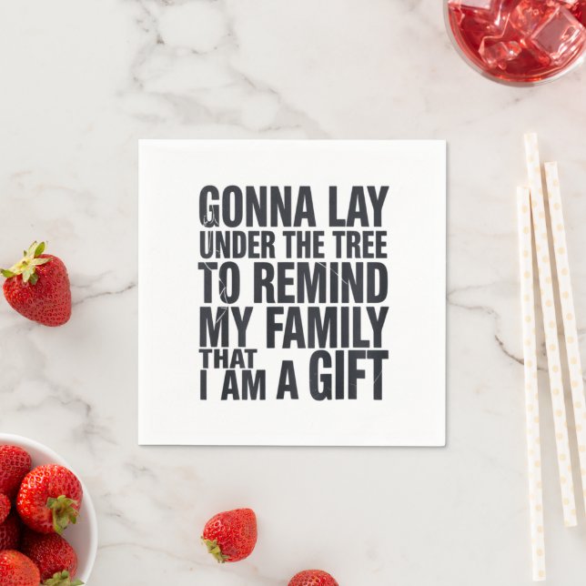 Weihnachts-Gonna lief unter der Familie Tree Xmas Serviette (Beispiel)