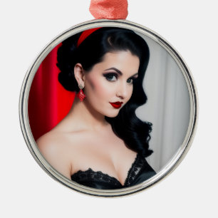 Weihnachts-Goth-Girl-Frohe-Festtage-Ornament Ornament Aus Metall