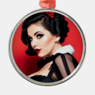 Weihnachts-Goth-Girl schüchternes Feiertags-Orname Ornament Aus Metall