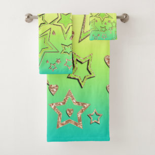 Weihnachts-Gradienten-Glitzer glänzen Konfetti-Ste Badhandtuch Set