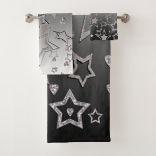 Weihnachts-Gradienten-Glitzer glänzen Konfetti-Ste Badhandtuch Set