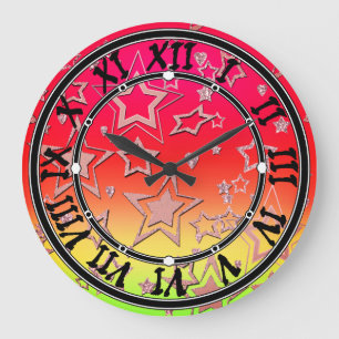 Weihnachts-Gradienten-Glitzer glänzen Konfetti-Ste Große Wanduhr