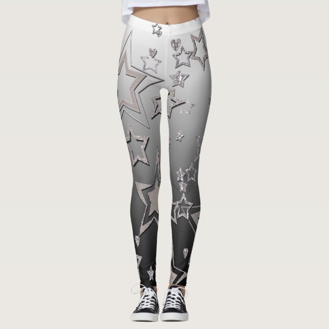 Weihnachts-Gradienten-Glitzer glänzen Konfetti-Ste Leggings (Vorderseite)