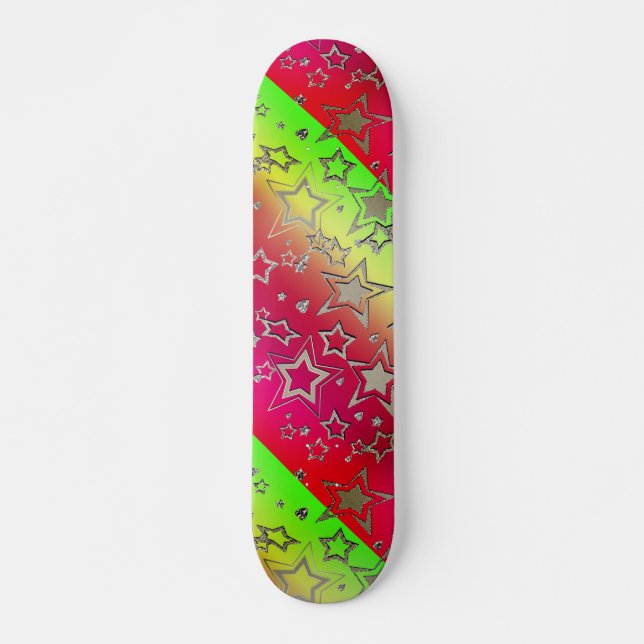 Weihnachts-Gradienten-Glitzer glänzen Konfetti-Ste Skateboard (Vorne)