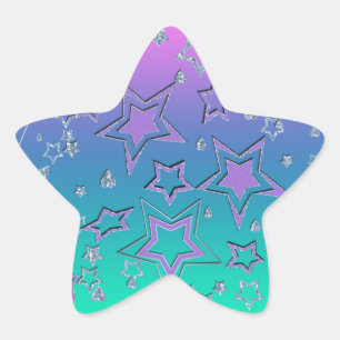 Weihnachts-Gradienten-Glitzer glänzen Konfetti-Ste Stern-Aufkleber