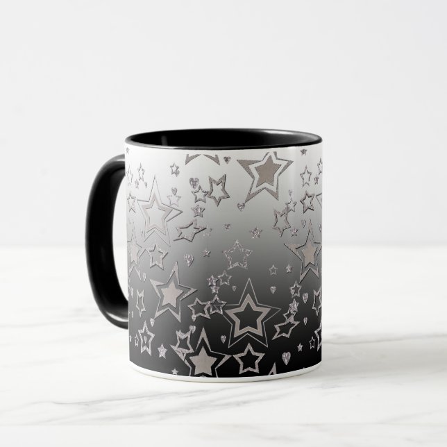 Weihnachts-Gradienten-Glitzer glänzen Konfetti-Ste Tasse (Vorderseite Links)