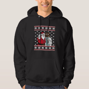 Weihnachts Grafik Santa Jesus Jingle Bros Wine Lov Hoodie