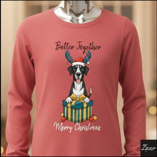 Weihnachts-Grafika mit Great Dane-Rentier-Geschenk Tri-Blend Shirt