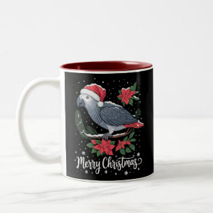 Weihnachts-Graupapagei Zweifarbige Tasse
