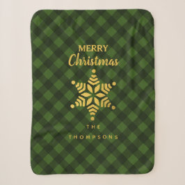 Weihnachts Green Black Buffalo Kariert Star Snowfl Sherpadecke