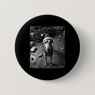 Weihnachts Greyhound auf Kamera gefangen Button