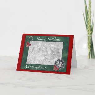 Weihnachts Greyhound Wreath Holiday Foto Card Feiertagskarte