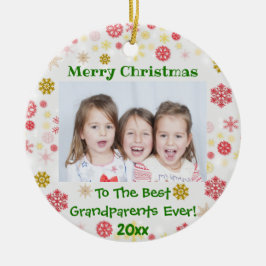 Weihnachts-Großeltern Foto Jahr Keramik Ornament