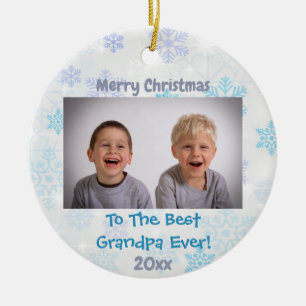 Weihnachts Großeltern Grandchildren Foto Keramik Ornament