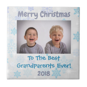 Weihnachts Großeltern Großkinder Custom Foto Fliese