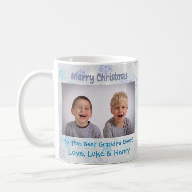 Weihnachts Großeltern Großkinder Custom Foto Kaffeetasse (Links)
