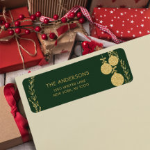 Weihnachts-Grün-Glitzer-Rücksendeadresse