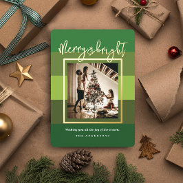 Weihnachts-Grün Streifen Weihnachtsfoil-Karte Folien Feiertagskarte