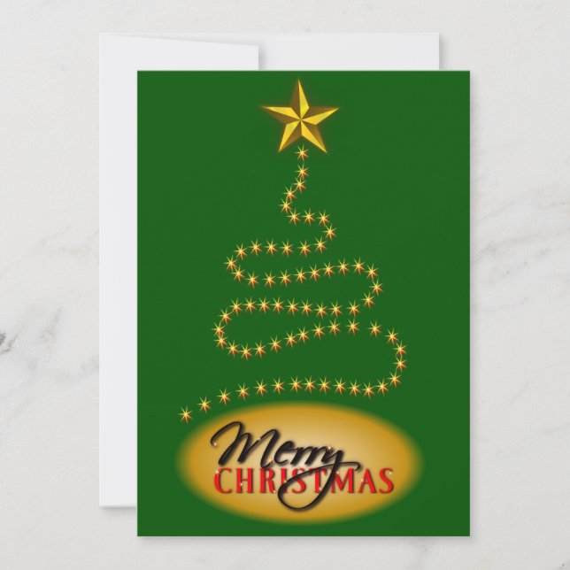 Weihnachts-Grün- und Gold-Party Einladung laden ei (Vorderseite)