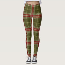Weihnachts Grün und Rot feierliches Muster Leggings