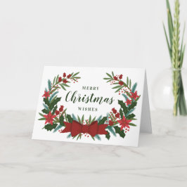 Weihnachts-Grün-Wreath-Urlaubskarte Feiertagskarte