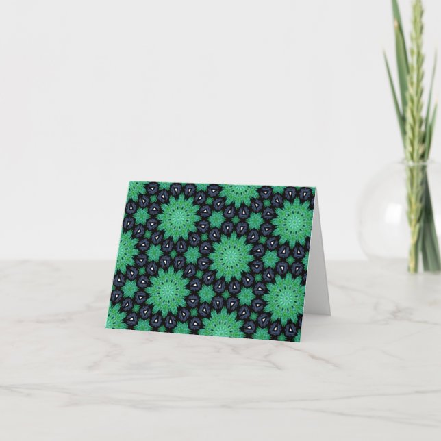 Weihnachts-Grüne Blume Feiertagskarte (Vorderseite)