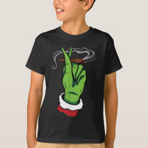 Weihnachts-Grüne Hand Herz-Shot Herbal Roll High C T-Shirt
