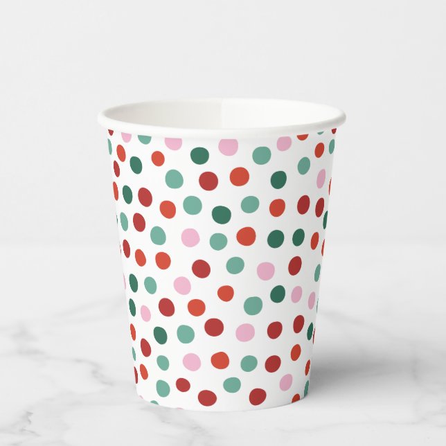 Weihnachts Grüne Polka Dots Muster Papier Cups Pappbecher (Links)