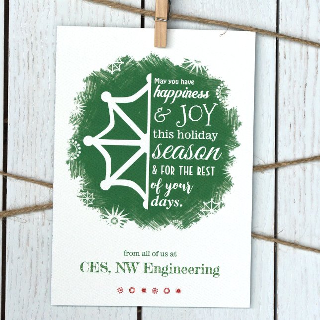 Weihnachts-Grüne Schneeflocke Business-Urlaubskart Einladung (Green Logo, Bright Green Company Holiday Cards, Green Christmas Bulk Order Card Templates)