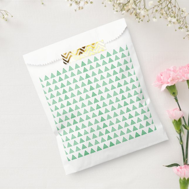 Weihnachts-Grüne Schneeflocken Sternenbäume, Weiß Geschenktütchen (Versiegelt)