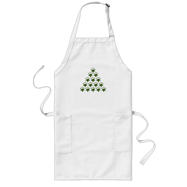 Weihnachts-Grüne-Schneesterne-Baum Lange Schürze (Vorne)