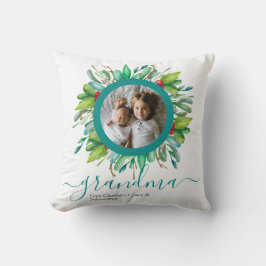 Weihnachts-Grüner Kranz-Foto Personalisiert Kissen