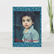 Weihnachts-Grüntöne mit Holly Berries Blue Red Fot