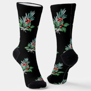 Weihnachts-Grüntöne mit Red Berries Socken