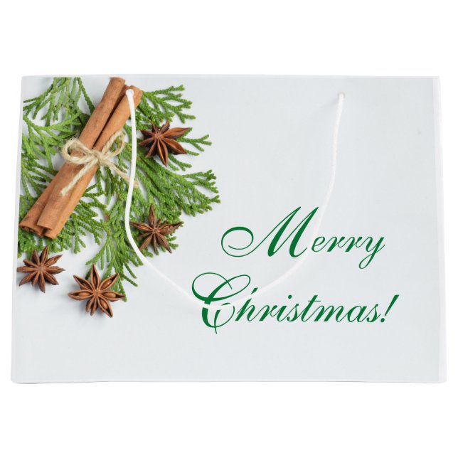 Weihnachts-Grüntöne und Dinge Große Geschenktasche Geschenktüte (Vorderseite)