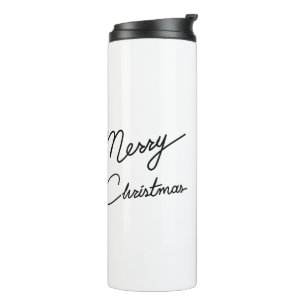 Weihnachts Gruß Aufkleber Typografie, Tinte Zwei-T Thermosbecher