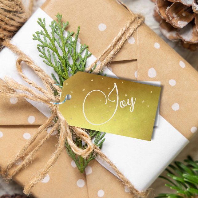 Weihnachts Gruß Joy Gold Farbe Geschenkanhänger (Von Creator hochgeladen)