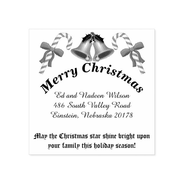 Weihnachts-Gruß-Rücksendeadresse Gummistempel (Prägung)