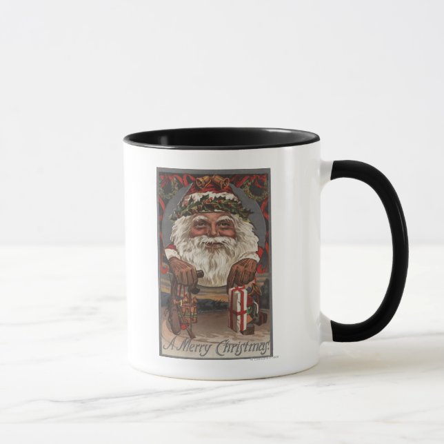 Weihnachts-GrußBig Santa Head Tasse (Rechts)