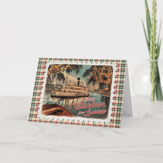 Weihnachts-Grüße aus Louisiana Feiertagskarte (Vorderseite)