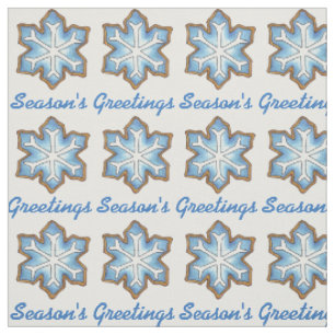 Weihnachts-Grüße Blauer Schneeflocken Schnee Stoff