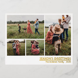 Weihnachts-Grüße Familienfeier Foto Folien Feiertagspostkarte