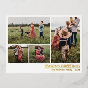 Weihnachts-Grüße Familienfeier Foto Folien Feiertagspostkarte