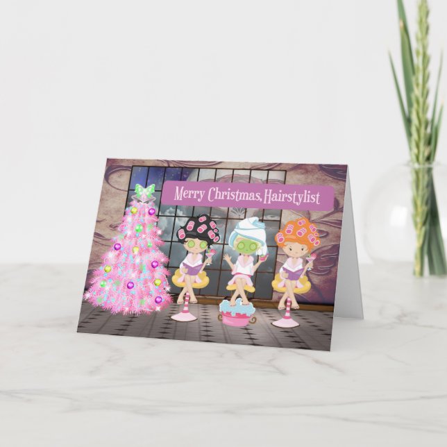 Weihnachts-Grüße für die Friseurtagskarte Feiertagskarte (Vorderseite)
