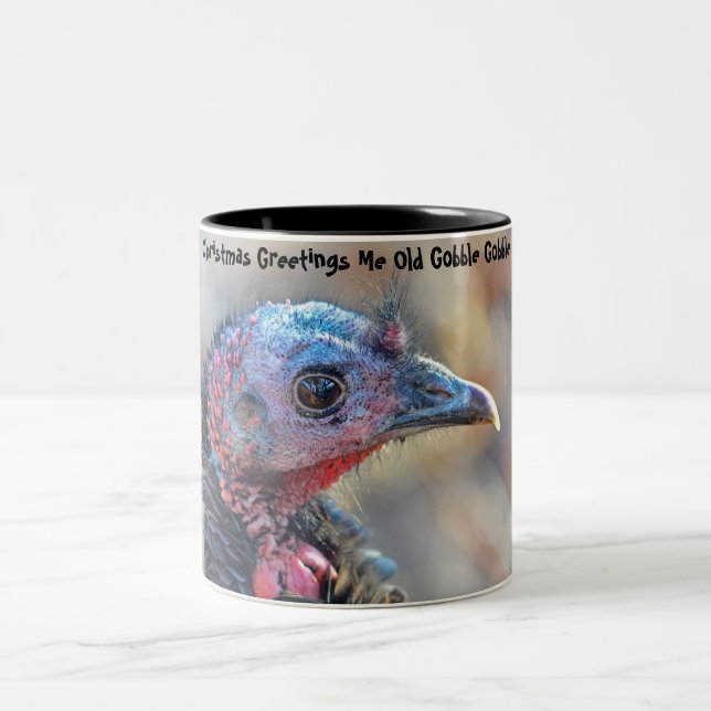 Weihnachts Grüße Ich Alte Gobble Gobble Zweifarbige Tasse (Mittel)