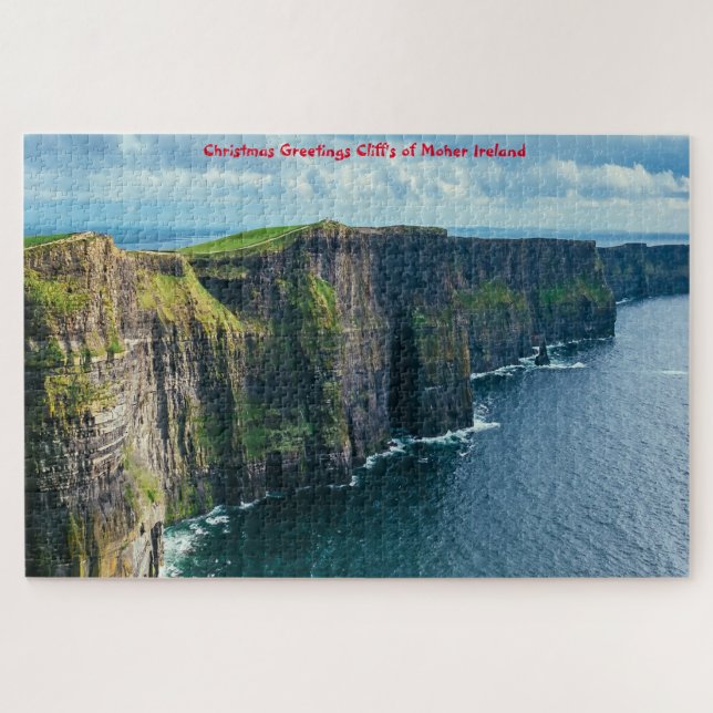 Weihnachts Grüße Kliff's von Moher Irland Puzzle (Horizontal)