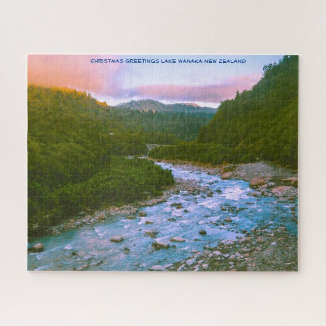 Weihnachts Grüße Lake Wanaka Neuseeland Puzzle (Horizontal)